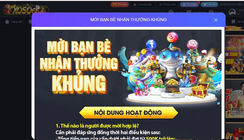 Tích cực mời bạn bè chơi tại XOSO66